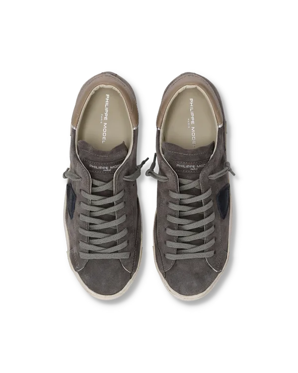 Sneakers Uomo Philippe Model Paris Prsx in Camoscio Grigio Spolier Nude art. PRLU XS24, foto 3 di 5