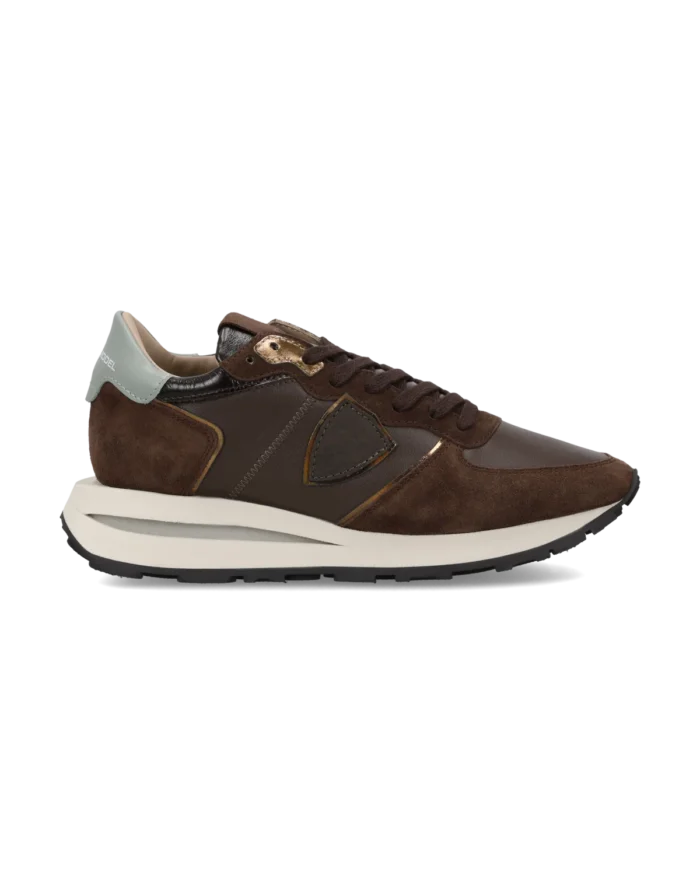 Sneakers Donna Philippe Model Tropez Haute in Pelle e Camoscio Testa di Moro art. TKLD VD07, foto 1 di 5