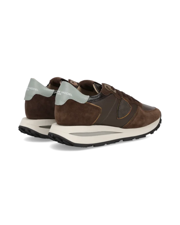 Sneakers Donna Philippe Model Tropez Haute in Pelle e Camoscio Testa di Moro art. TKLD VD07, foto 4 di 5