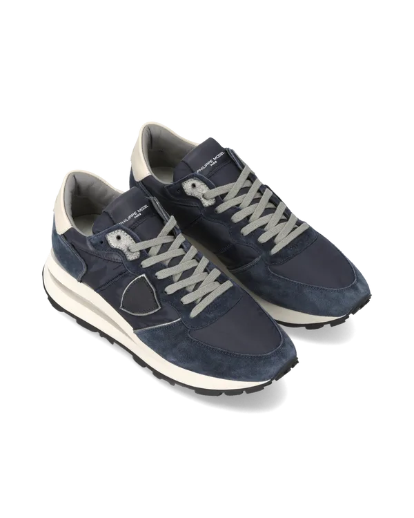 Sneakers Uomo Philippe Model Tropez Haute In Camoscio e Nylon Blu art. TKLU N006, foto 2 di 5