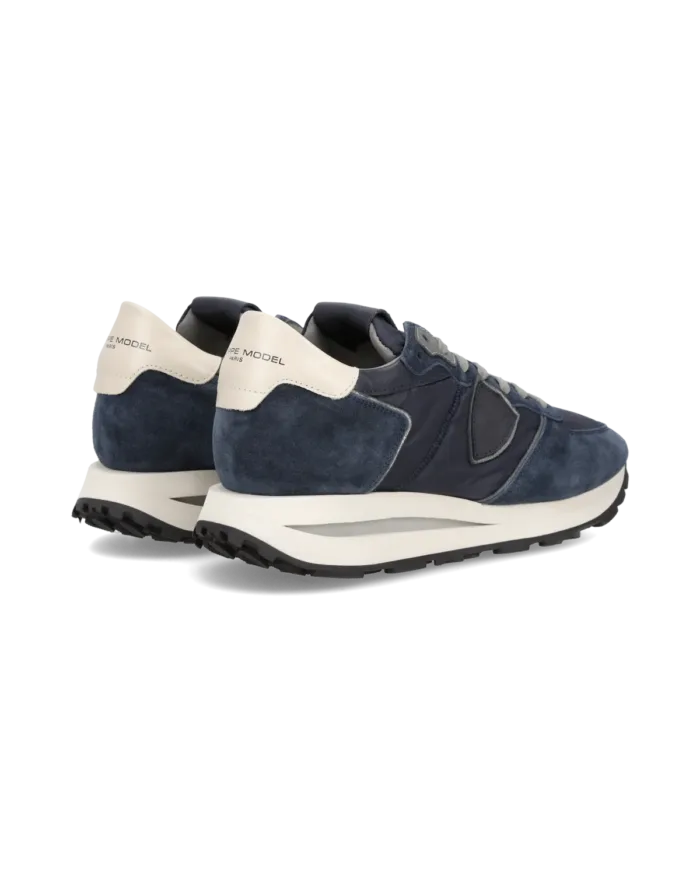 Sneakers Uomo Philippe Model Tropez Haute In Camoscio e Nylon Blu art. TKLU N006, foto 4 di 5