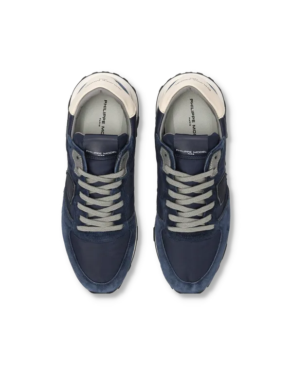 Sneakers Uomo Philippe Model Tropez Haute In Camoscio e Nylon Blu art. TKLU N006, foto 3 di 5
