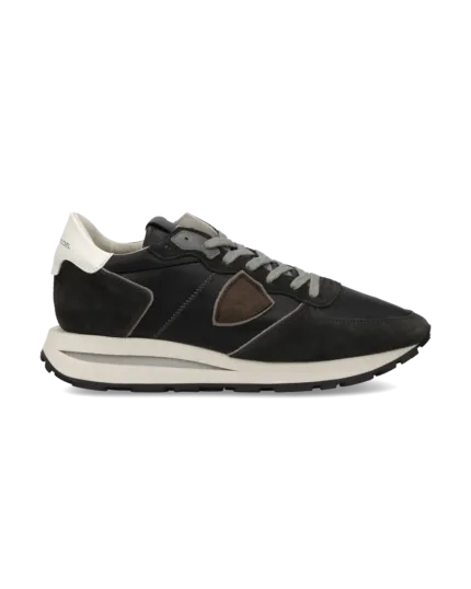 Sneakers Uomo Philippe Model Tropez Haute In Pelle e Camoscio Nero art. TKLU VD05