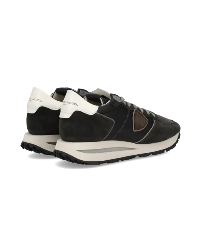 Sneakers Uomo Philippe Model Tropez Haute In Pelle e Camoscio Nero art. TKLU VD05, foto 4 di 5
