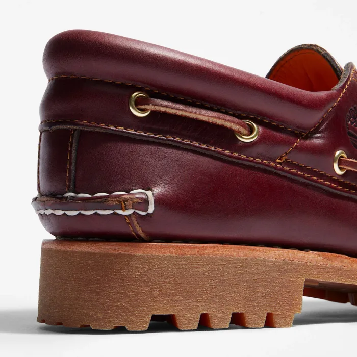 Scarpa da Barca Timberland Authentic 3-Eye Lug Handsewn da Uomo in Bordeaux Art TB050009648, foto 4 di 5