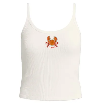 Top Mc2 Saint Barth Avorio art. Zaira Rib SB Crab 10 Beads EMB