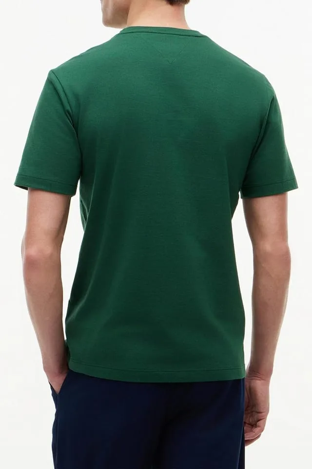 T-shirt regular fit in cotone Uomo Tommy Hilfiger Verde con Bandierina ricamata art. MW0MW39995 L2N, foto 3 di 3