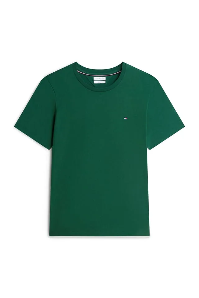 T-shirt regular fit in cotone Uomo Tommy Hilfiger Verde con Bandierina ricamata art. MW0MW39995 L2N, foto 1 di 3