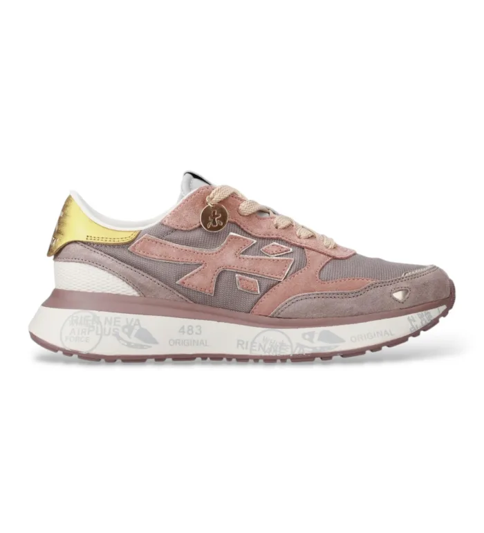 Sneakers Premiata Donna in Camoscio e Nylon Rosa Malva art. Lauryn 7801, foto 1 di 4