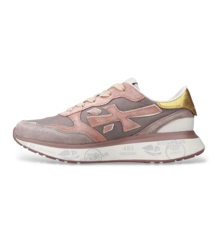 Sneakers Premiata Donna in Camoscio e Nylon Rosa Malva art. Lauryn 7801, foto 2 di 4