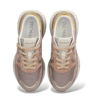 Sneakers Premiata Donna in Camoscio e Nylon Rosa Malva art. Lauryn 7801, foto 4 di 4