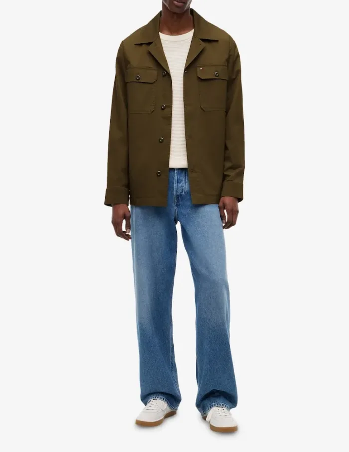 Camicia Overshirt In Cotone Regular Fit Uomo Tommy Hilfiger Verde art. MW0MW43471 RBN, foto 2 di 3