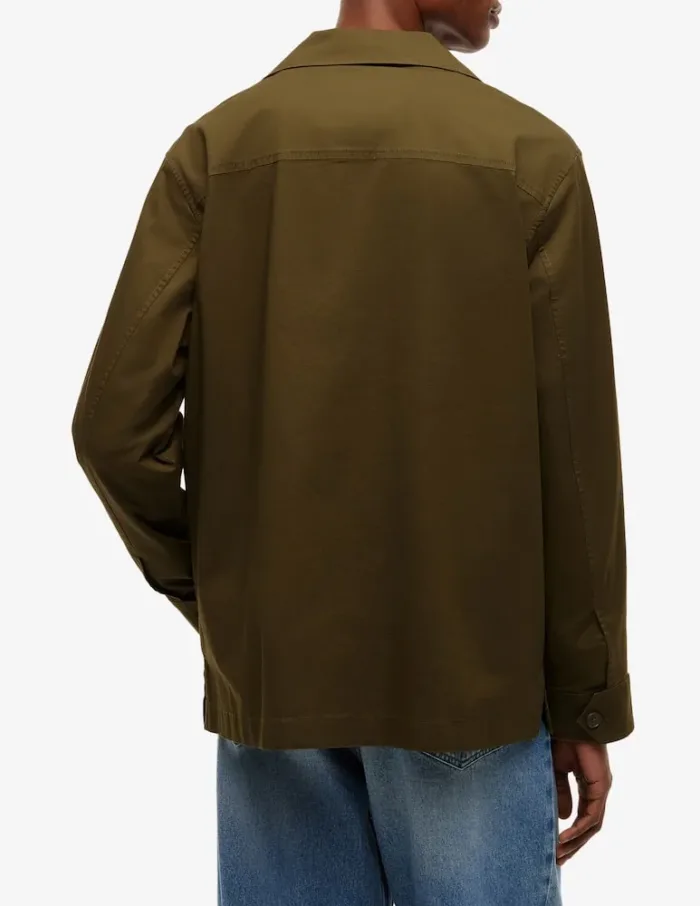 Camicia Overshirt In Cotone Regular Fit Uomo Tommy Hilfiger Verde art. MW0MW43471 RBN, foto 3 di 3