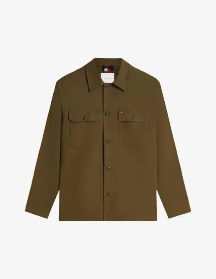 Camicia Overshirt In Cotone Regular Fit Uomo Tommy Hilfiger Verde art. MW0MW43471 RBN