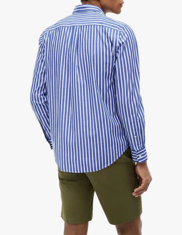 Camicia In Cotone Regular Fit Uomo Tommy Hilfiger Bacchettato Blu e Bianco art. MW0MW43315 0A5, foto 3 di 3