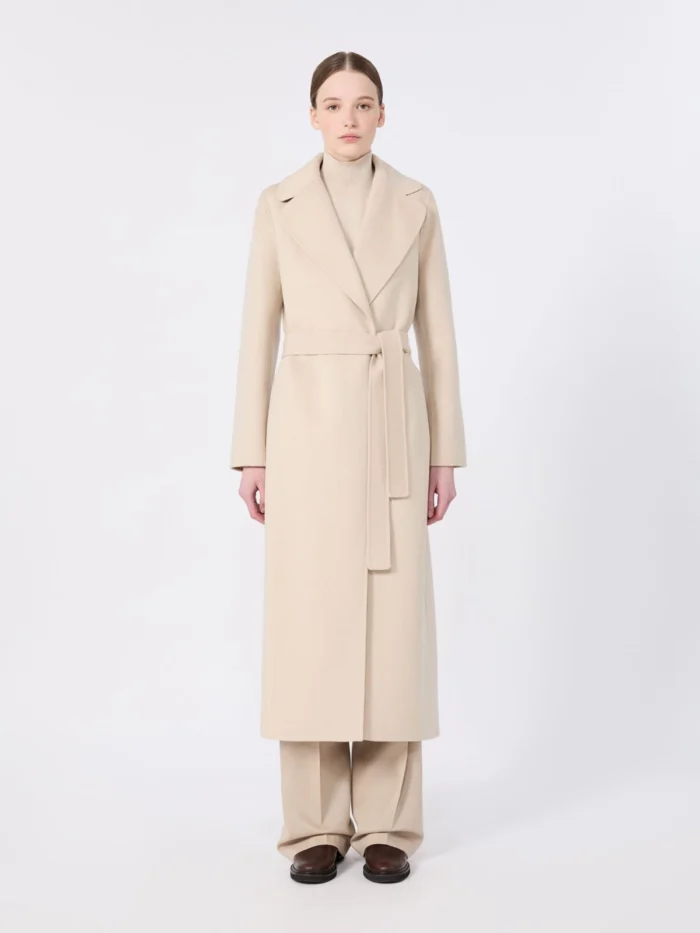 Cappotto a vestaglia 'S MaxMara in drap di lana Albino Melange Art. POLDO, foto 2 di 4