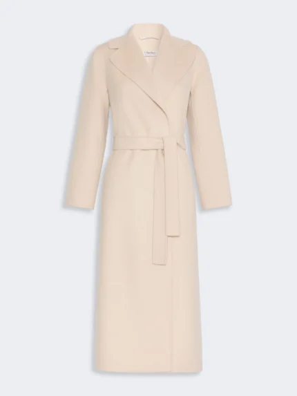 Cappotto a vestaglia 'S MaxMara in drap di lana Albino Melange Art. POLDO