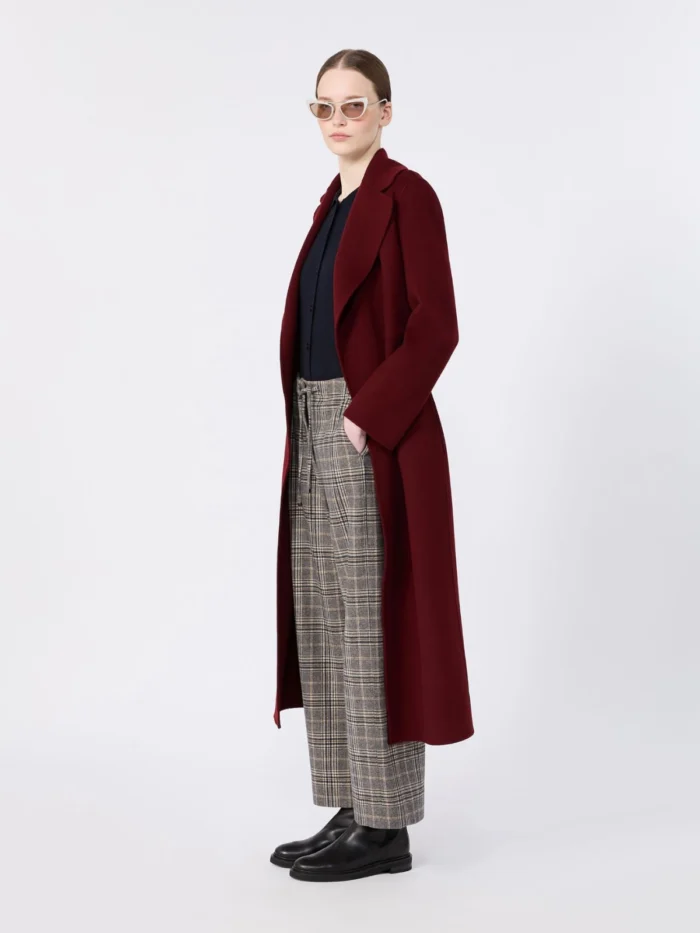 Cappotto a vestaglia 'S MaxMara in drap di lana Bordeaux Art. POLDO, foto 3 di 4