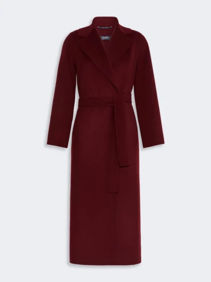Cappotto a vestaglia 'S MaxMara in drap di lana Bordeaux Art. POLDO