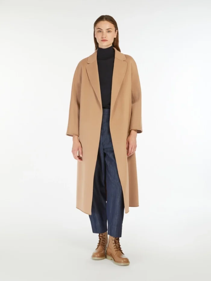 Cappotto midi 'S MaxMara in drap di lana Cammello Art. ESTURIA, foto 3 di 4