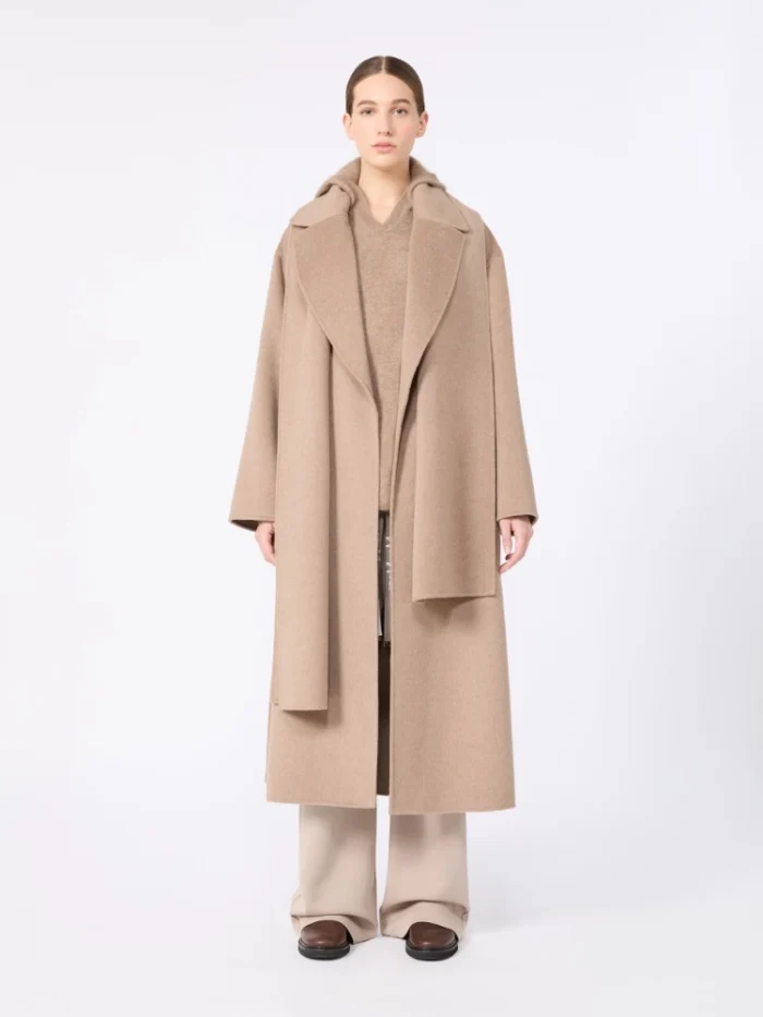Cappotto a vestaglia 'S MaxMara in double di lana e cachemire Argilla Art. CARISMA, foto 5 di 5
