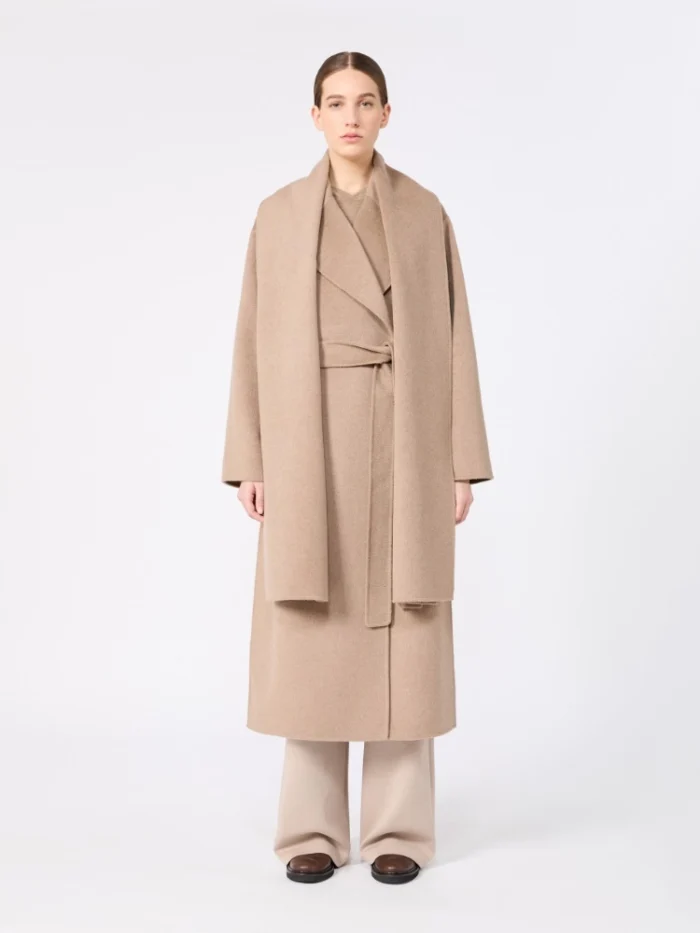 Cappotto a vestaglia 'S MaxMara in double di lana e cachemire Argilla Art. CARISMA, foto 2 di 5
