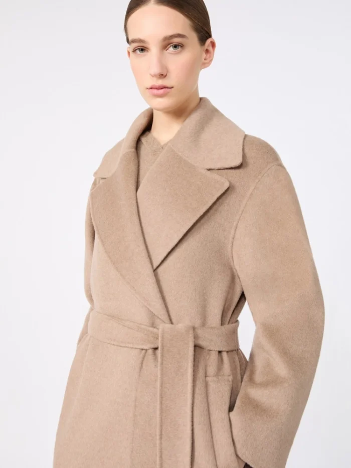 Cappotto a vestaglia 'S MaxMara in double di lana e cachemire Argilla Art. CARISMA, foto 4 di 5