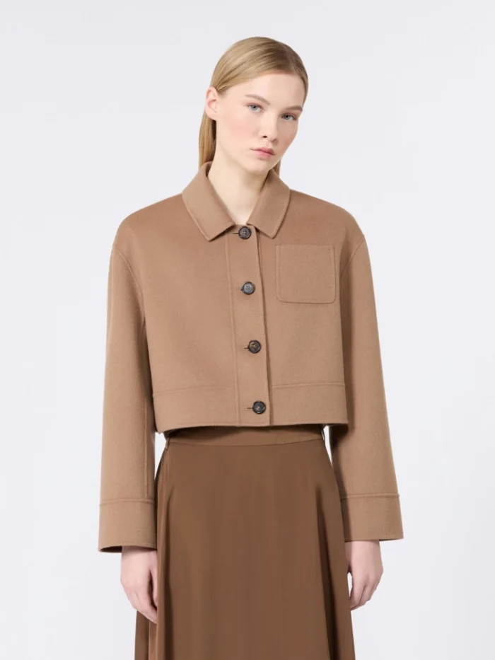 Giacca crop 'S MaxMara in drap di lana Cammello Art. GIGLIO, foto 2 di 5