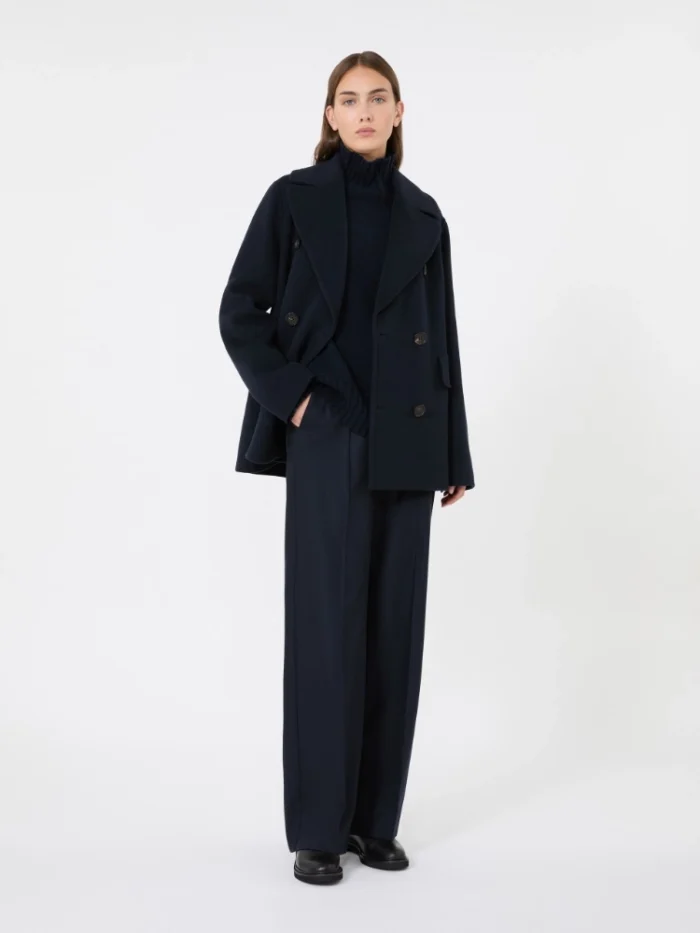 Pantalone regular fit 'S MaxMara in lana Blu Notte Art. COTTAGE, foto 4 di 5