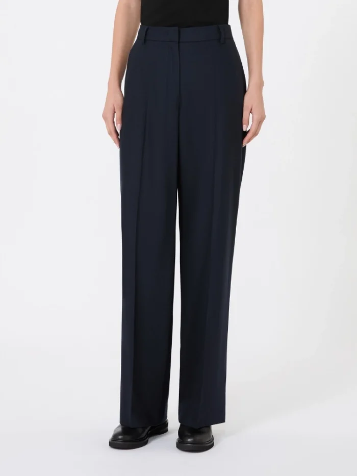 Pantalone regular fit 'S MaxMara in lana Blu Notte Art. COTTAGE, foto 2 di 5