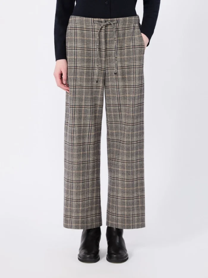 Pantalone jogging 'S MaxMara in flanella a quadri Art. VISCHIO, foto 3 di 4