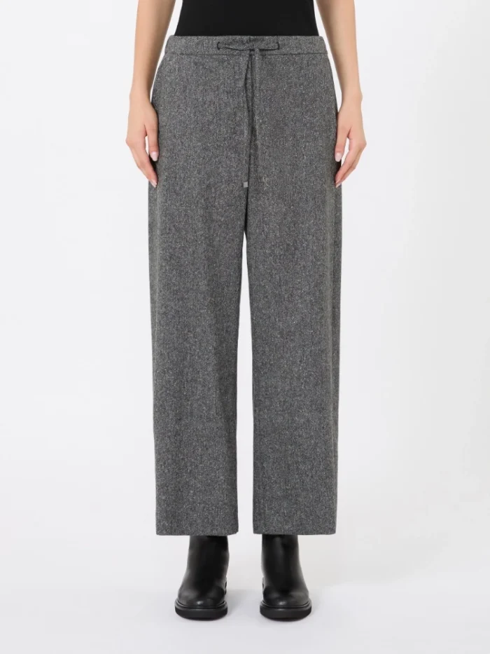 Pantalone jogging 'S MaxMara in flanella di lana Grigio Art. VINCI, foto 3 di 5