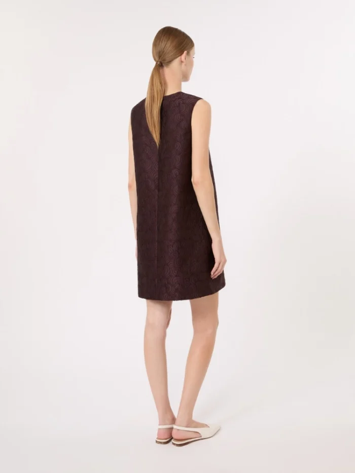 Abito princesse 'S MaxMara in jacquard di misto cotone Prugna  Art. VICOLO, foto 4 di 5