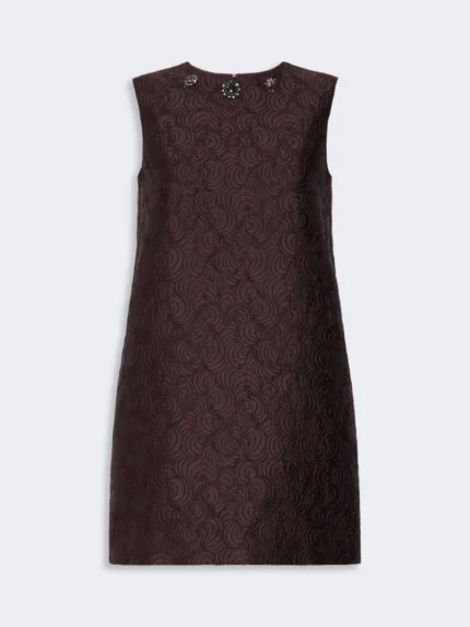Abito princesse 'S MaxMara in jacquard di misto cotone Prugna  Art. VICOLO