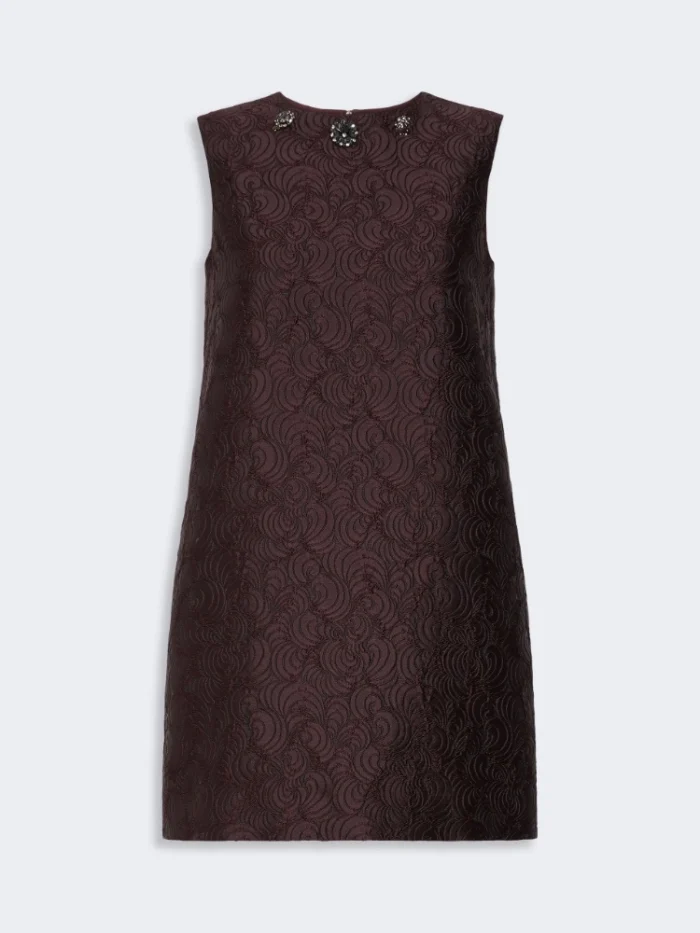 Abito princesse 'S MaxMara in jacquard di misto cotone Prugna  Art. VICOLO, foto 1 di 5