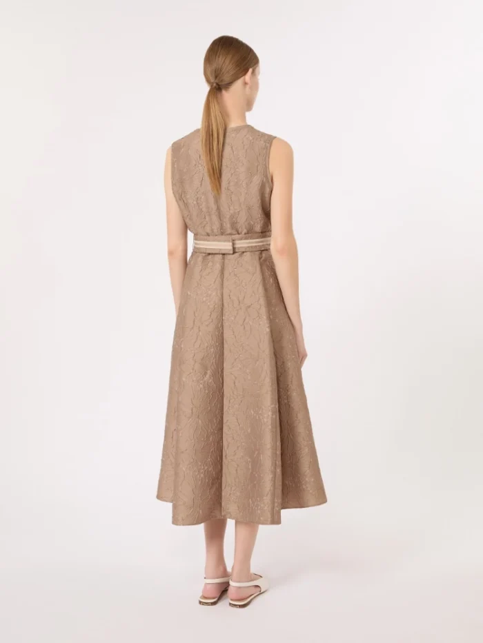 Abito midi 'S MaxMara in jacquard color Miele Art. SKIPPER, foto 4 di 5