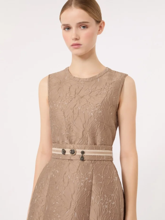 Abito midi 'S MaxMara in jacquard color Miele Art. SKIPPER, foto 5 di 5