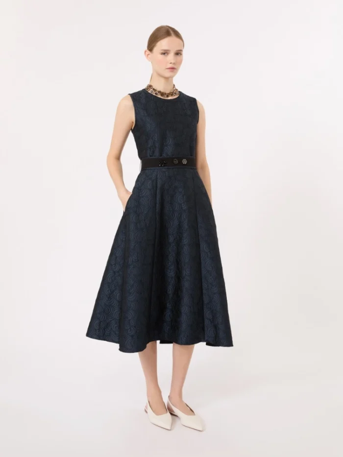 Abito midi smanicato 'S MaxMara in jacquard Blu notte Art. SAX, foto 2 di 5