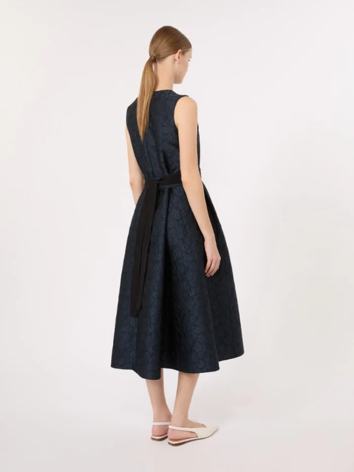 Abito midi smanicato 'S MaxMara in jacquard Blu notte Art. SAX, foto 4 di 5