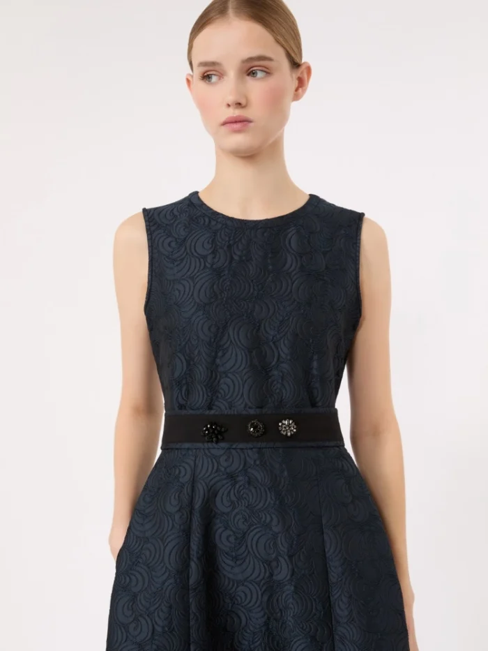 Abito midi smanicato 'S MaxMara in jacquard Blu notte Art. SAX, foto 5 di 5