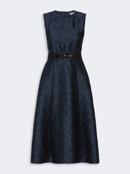 Abito midi smanicato 'S MaxMara in jacquard Blu notte Art. SAX