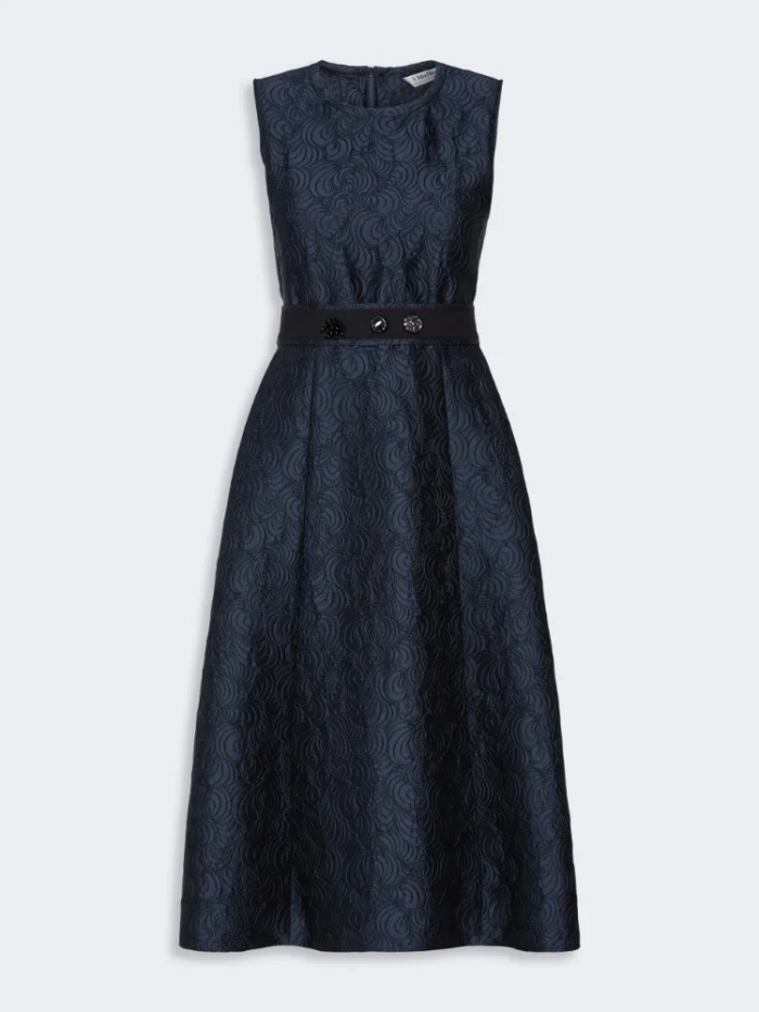 Abito midi smanicato 'S MaxMara in jacquard Blu notte Art. SAX, foto 1 di 5