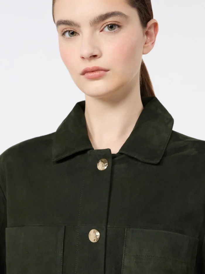 Giacca a camicia 'S MaxMara in pelle scamosciata Verde Art. ABISSO, foto 5 di 5