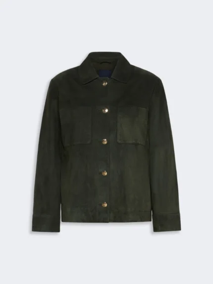 Giacca a camicia 'S MaxMara in pelle scamosciata Verde Art. ABISSO