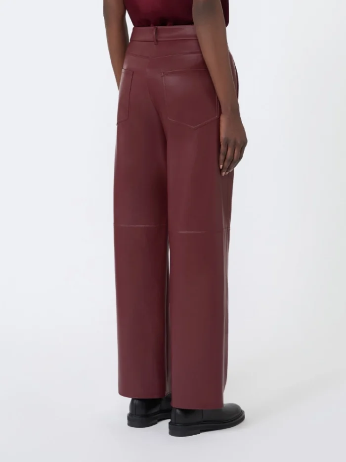 Pantalone  'S Max Mara regular in jersey spalmato Bordeaux Art. SOSPIRO, foto 4 di 4