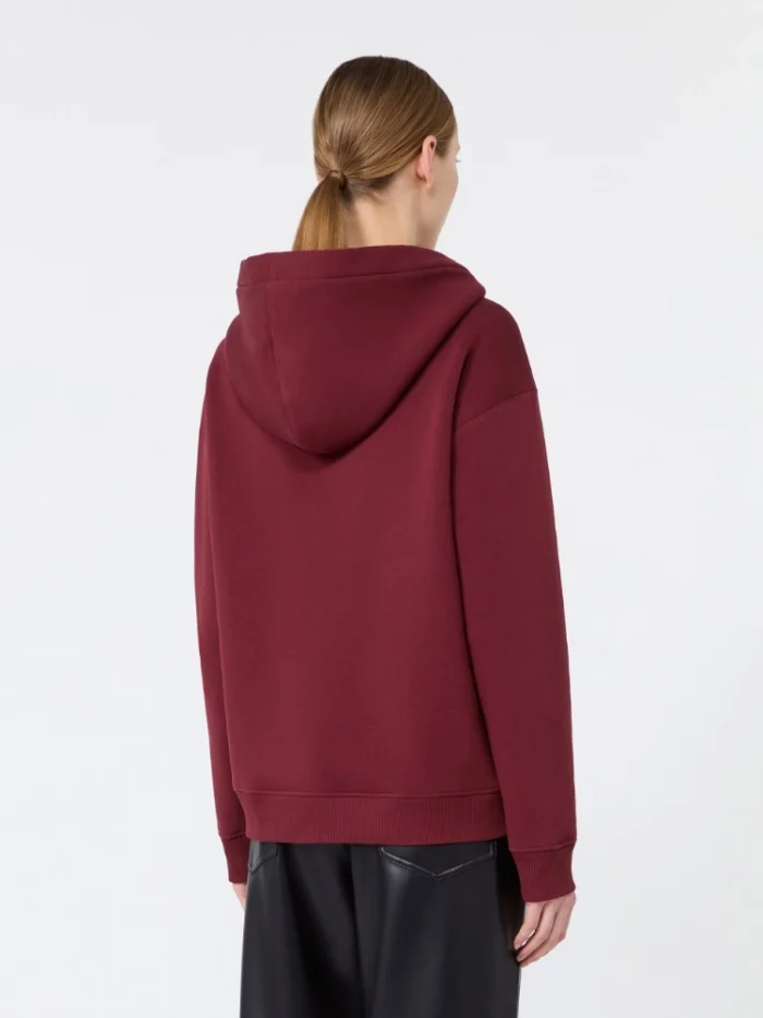 Felpa 'S Max Mara con cappuccio in jersey Bordeaux Art. AURORA, foto 4 di 5