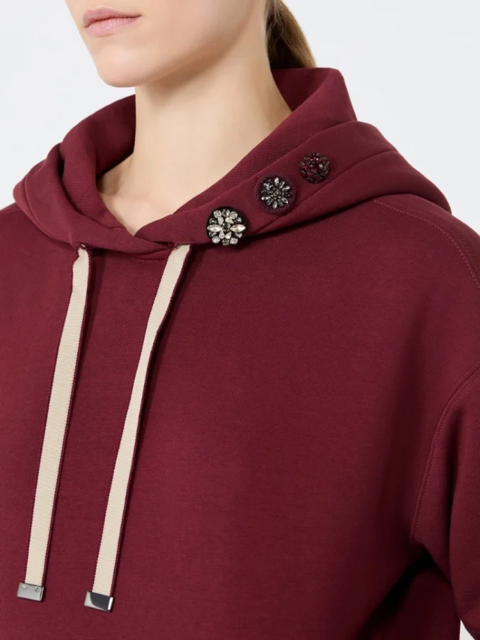 Felpa 'S Max Mara con cappuccio in jersey Bordeaux Art. AURORA, foto 5 di 5
