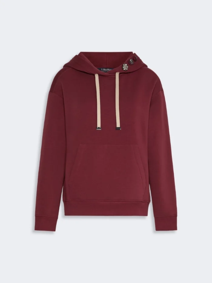 Felpa 'S Max Mara con cappuccio in jersey Bordeaux Art. AURORA, foto 1 di 5