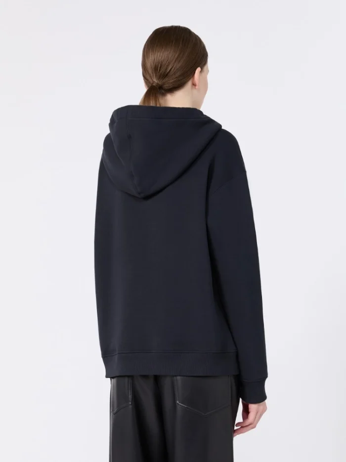 Felpa 'S Max Mara con cappuccio in jersey Blu Art. AURORA, foto 4 di 5