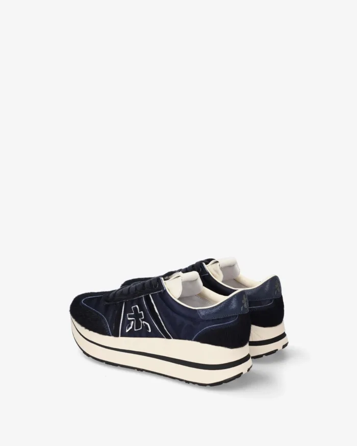 Sneakers Premiata Donna in Cavallino e Nylon Blu art. Bethcoin 8506, foto 5 di 5